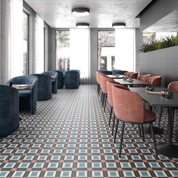 SYNC, le grès cérame pop et coloré effet carreau de ciment