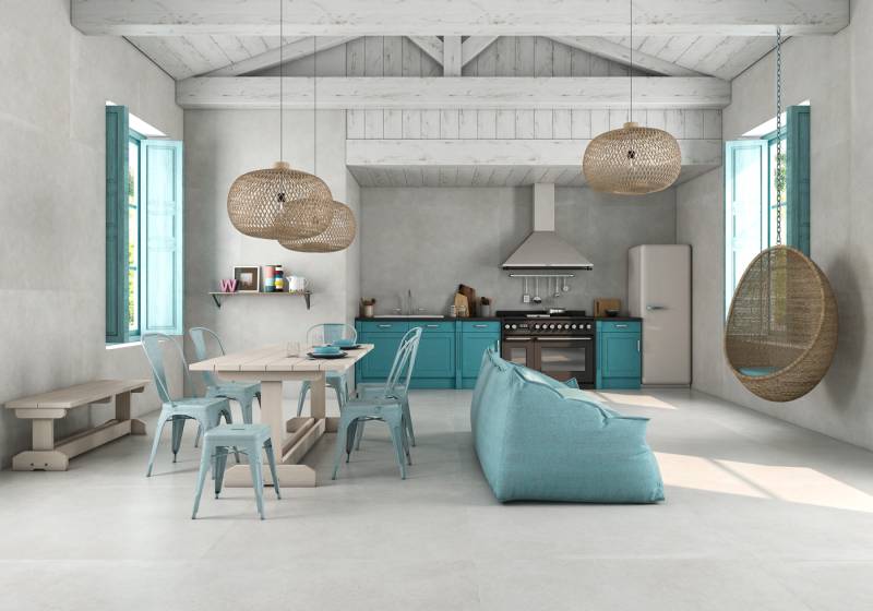 SASSI Sol effet béton blanc SASSI 60x120cm