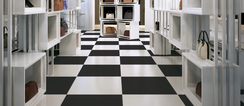 PURE, le vrai damier noir et blanc en 60x60cm