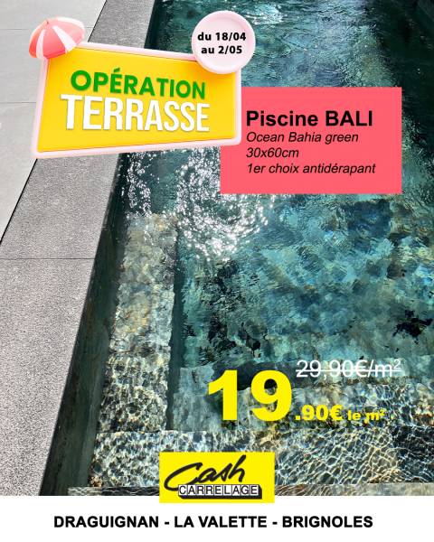 Ocean bahia green, carrelage piscine bali 30x60cm